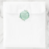 Verse Eucalyptus botanische bruiloft monogram Vierkante Sticker (Tas)