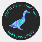 Verse Euck Eggs Moderne Business Ronde Sticker (Voorkant)