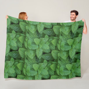 Verse frisse groene muntblaadjes botanische fleece deken