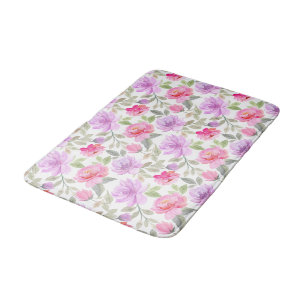 Verse Frisse Lente Sfeer: Roze en Paarse Bloemende Badmat