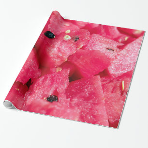 verse fruitige foto van gesneden watermeloensalade cadeaupapier