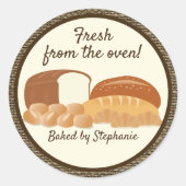 Verse gebakken broden ronde sticker (Voorkant)