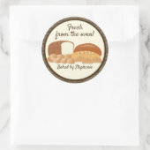 Verse gebakken broden ronde sticker (Tas)