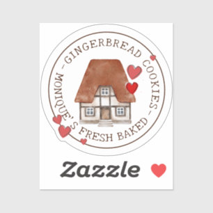 Verse gebakken Tudor House Hart Herbruikbare Bakke Sticker