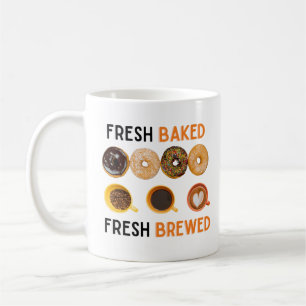 Verse Gebakken Verse Gebrouwen Donuts en Koffie Koffiemok