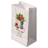 Verse geplukte aardbeien in een emmer Dank u Klein Cadeauzakje (Voorkant Gekanteld)