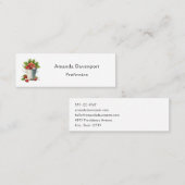 Verse geplukte aardbeien in een emmer mini visitekaartje (Voorkant / Achterkant)