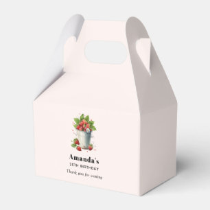 Verse geplukte aardbeien in een emmer Verjaardag Bedankdoosjes