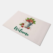 Verse geplukte aardbeien in een emmer Welkom Deurmat (Schuin)