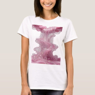 Verse glanzend ROZE GLITTER WATERVAL Draagbare Kun T-shirt