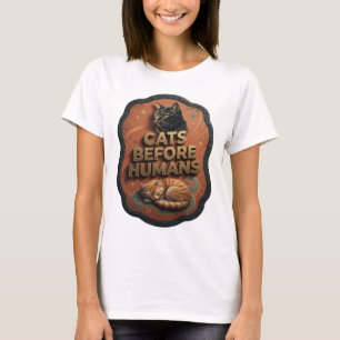 Verse Goud KATTEN VOOR MENSEN Modern Design T-shirt