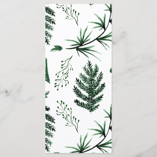 Verse Greenery Leafy Planten Wedding Menu (Achterkant)