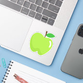 Verse groene appel sticker (Laptop met iPhone)