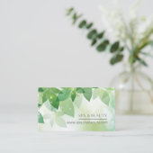 Verse groene bladeren Sparkle Spa & Beauty Visitekaartje (Staand voorkant)