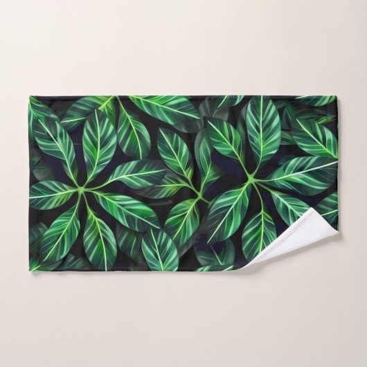 Verse groene bladpatroon bad handdoek (Handdoek)