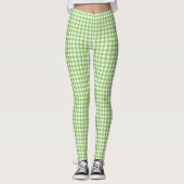 Verse groene en witte Gingham Checkpattern Leggings (Voorkant)