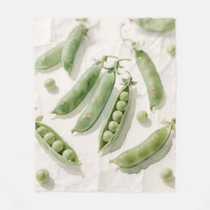 Verse Groene Erwten Aquarel Fleece Deken
