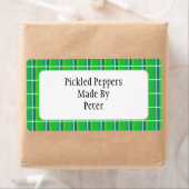 Verse groene geplakte aangepaste bliksetiketten etiket (Insitu)