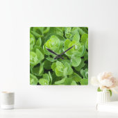 Verse groene lente bladeren vierkante klok (Huis)