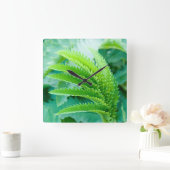 Verse groene lente bladeren Wall Clock Vierkante Klok (Huis)