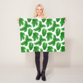 Verse groene palmbladeren tropische print fleece deken