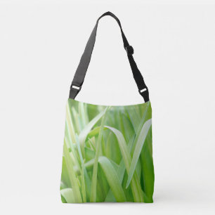 Verse groene plantenbladeren crossbody tas