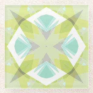 Verse Groene Retro Ster Dopamine Decor Whimsisch Glazen Onderzetter