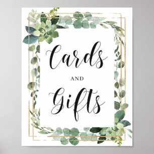 Verse groene Succulent Flowers Kaarten en Gifts Si Poster