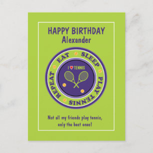Verse groene tennis 🎾 Happy Birthday Briefkaart