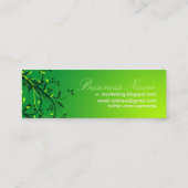Verse groene wijnstokken laten compacte kaarten va mini visitekaartje (Achterkant)