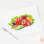 Verse groenten ovale sticker (Envelop)