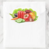 Verse groenten ovale sticker (Tas)