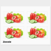 Verse groenten rechthoekige sticker (Vel)