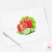 Verse groenten ronde sticker (Envelop)