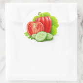 Verse groenten ronde sticker (Tas)