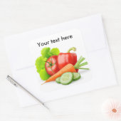 Verse groenten vierkante sticker (Envelop)