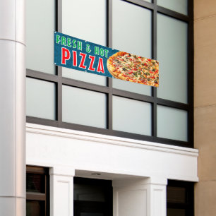 Verse & Heet Pizza Kaasachtige Pepperoni Advertent Spandoek