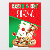 Verse & hete pizza met pizza explosie groot raamsticker (Vel)