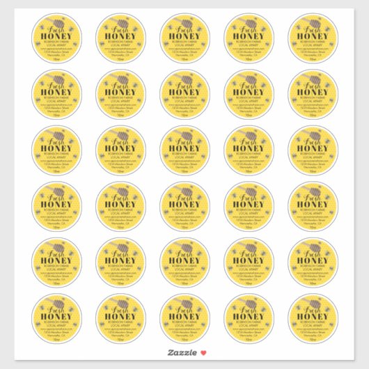 Verse Honey Jar 2" Etiketten | Honingbij Sticker (Vel)