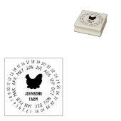 Verse Kaas Eieren Karton Datum Wiel Rubberstempel (Gestempeld)