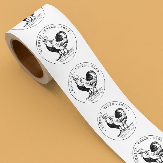 Verse Karton Boerderij kip Ronde Sticker