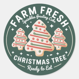Verse Kerstboom Cake Kerstmis Vakantie Ronde Sticker