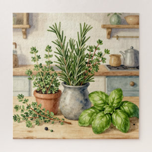 Verse keuken kruiden waterverf legpuzzel