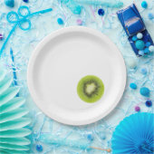 Verse kiwi's. Ronde segmentafsluiting geïsoleerd Papieren Bordje (Feest)