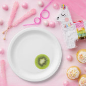 Verse kiwi's. Ronde segmentafsluiting geïsoleerd Papieren Bordje (Feest)