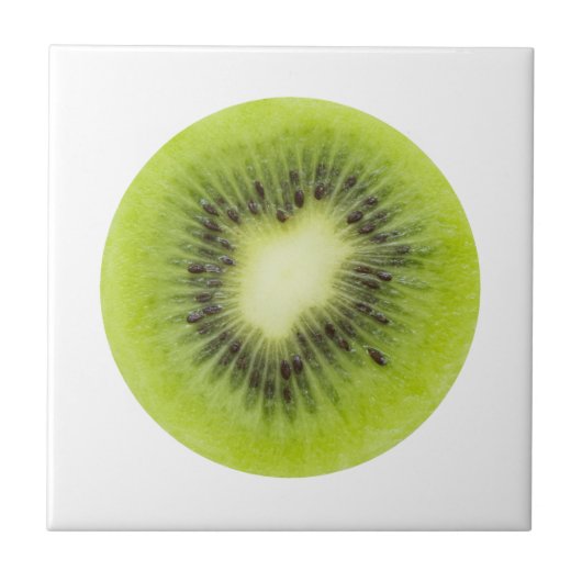 Verse kiwi's. Ronde segmentafsluiting geïsoleerd Tegeltje (Voorkant)