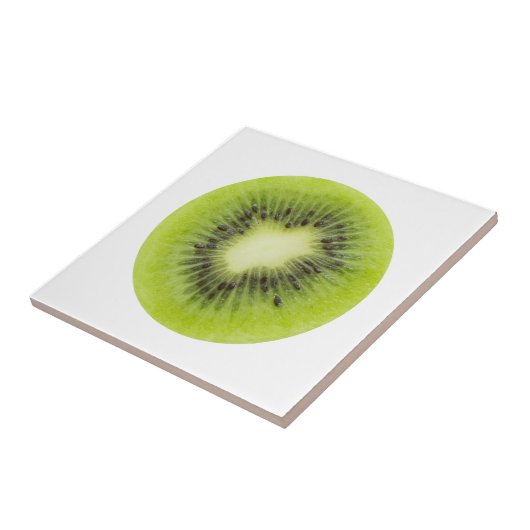 Verse kiwi's. Ronde segmentafsluiting geïsoleerd Tegeltje (Zijkant)