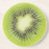 Verse kiwi's. Ronde segmentafsluiting geïsoleerd Zandsteen Onderzetter (Voorkant)