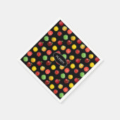 Verse kleurrijke appels op zwarte luiers servet (Hoek)