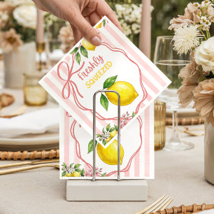 Verse Kneusde Limonade Roze Strik Babyborrel Servet